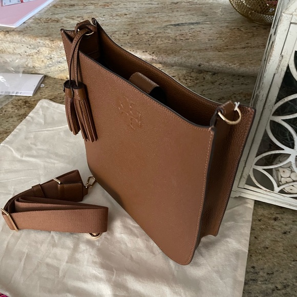 New Tory Burch Thea web large shoulder / crossbody bag moose - Picture 4 of 10